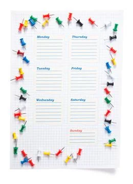 School schedule for the week Stock Photos