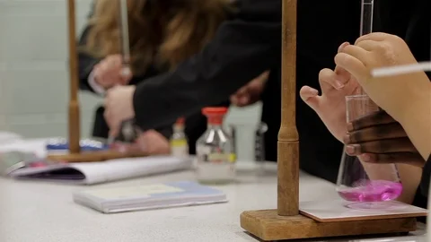 School science chemistry experiment Stock Footage 86684500