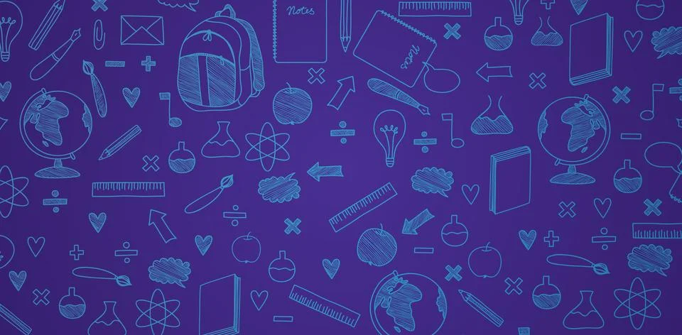 School science pattern dark blue Stock Illustration