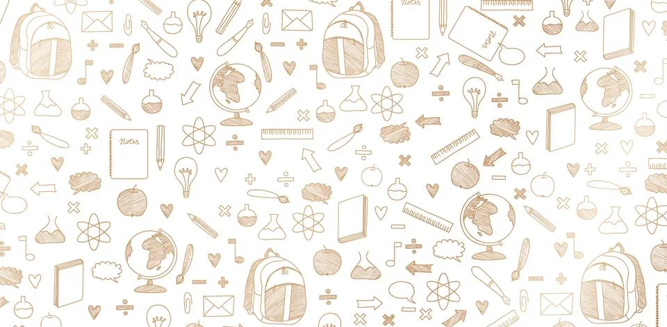 School science pattern gold Illustrazione stock