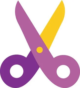 School scissors cutting tool flat icon Stock Illustration