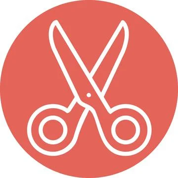 School scissors stationery craft icon flat design Stock Illustration