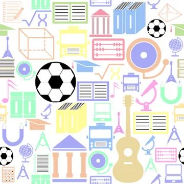 School seamless pattern background icon. イラスト素材