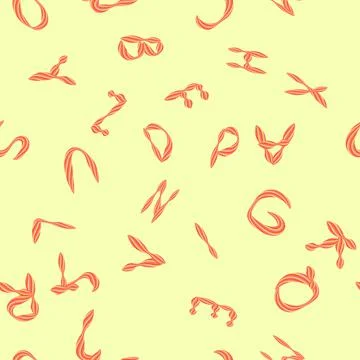School seamless pattern of caramel letters. Inverted letters pattern Stock Illustration