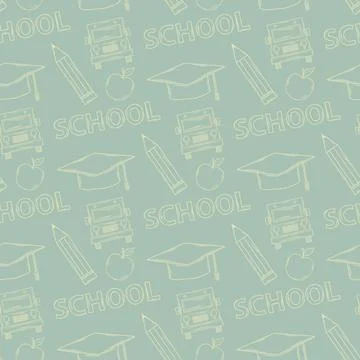 School seamless pattern on a green background School seamless pattern on a... 스톡 사진
