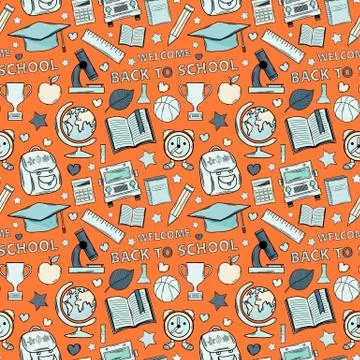 School seamless pattern Stock Illustration