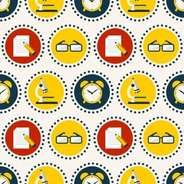 School seamless pattern. Vector background. 스톡 일러스트