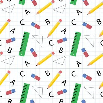 School, seamless pattern, vector. Stock Illustration