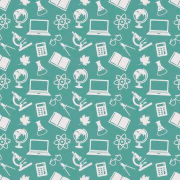 School seamless patterns. Vector background. Stock Illustration