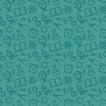 School seamless patterns. Vector background. Illustrazione stock