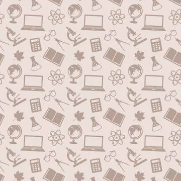 School seamless patterns. Vector background. Stock Illustration