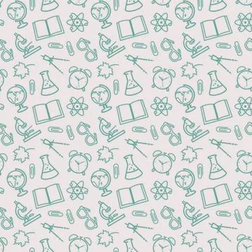 School seamless patterns. Vector background. Stockillustratie