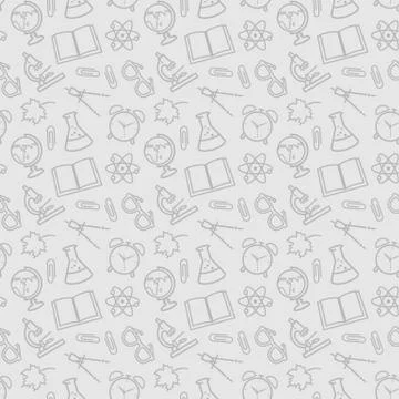 School seamless patterns. Vector background. Stock Illustration