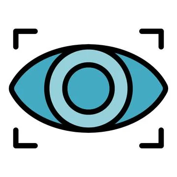 School security eye icon vector flat Stock Illustration