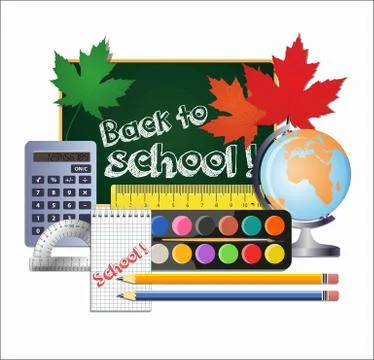 School set background. Design element. Set of icon education. Stock Illustration