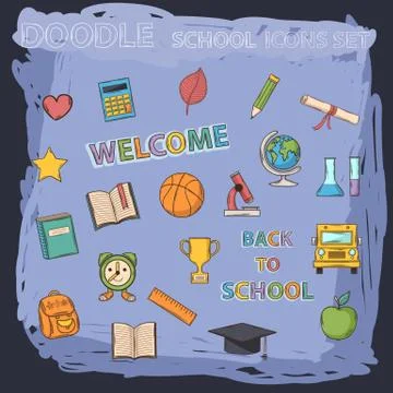 School set Stock Illustration