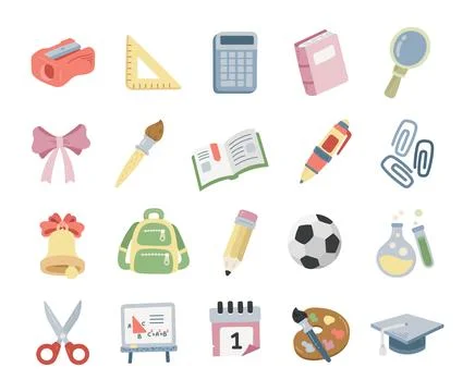School set in scandinavian style Stock Illustration