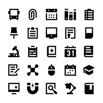 School Set UI Stock Illustration