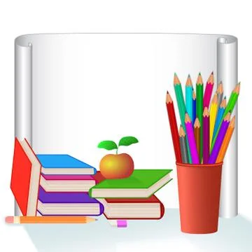 School set on white background. Stock Illustration