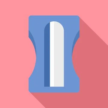 School sharpener icon, flat style Stock Illustration