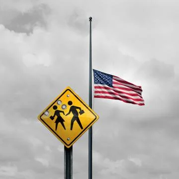 School Shooting Tragedy Illustrazione stock