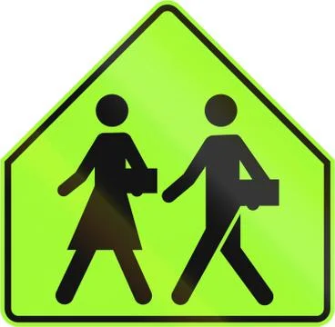 School Sign in Canada Stock Illustration