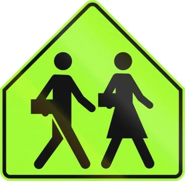 School Sign in Canada Stock Illustration