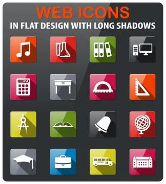 School simply icons Stock Illustration