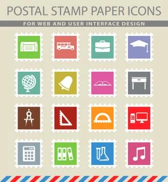 School simply icons Stock Illustration