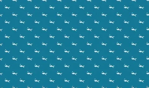 School of small fish swimming in blue ocean water Stock Illustration
