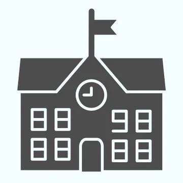 School solid icon. School building vector illustration isolated on white Ilustración de archivo