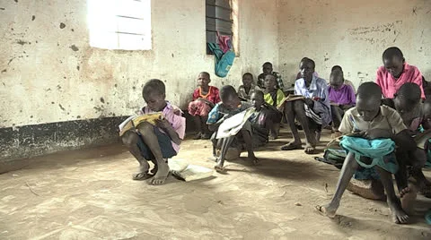 School in South Sudan Stock Footage 24150696