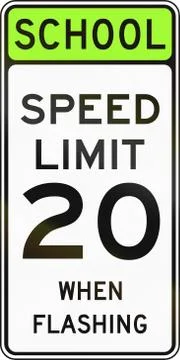 School Speed Limit When Flashing Stock Illustration