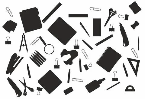 School stationary back to school vector illustration Stock Illustration