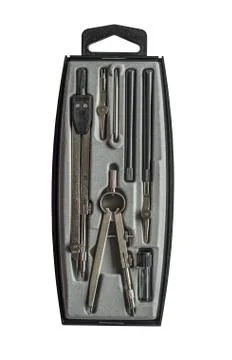 School stationary compass set 스톡 사진