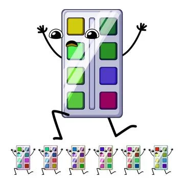School stationery character cartoon vector graphic Stock Illustration