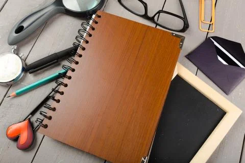 School stationery close-up Stock Photos