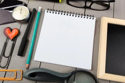 School stationery close-up 库存照片