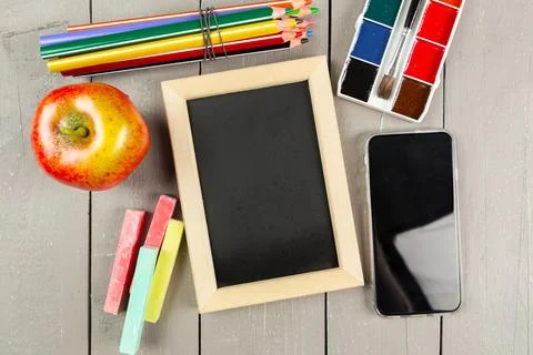 School stationery close-up 库存照片