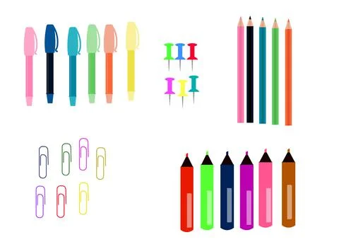 School stationery Stock Illustration