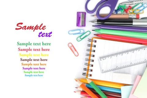 School stationery Foto stock