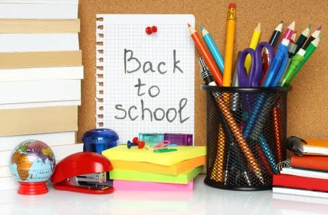 School stationery . Stock Photos
