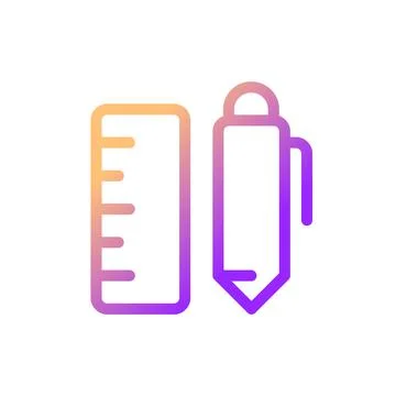 School stationery pixel perfect gradient linear ui icon Ilustração Stock