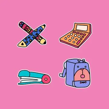 School sticker design vector cut file print 03 Illustrazione stock