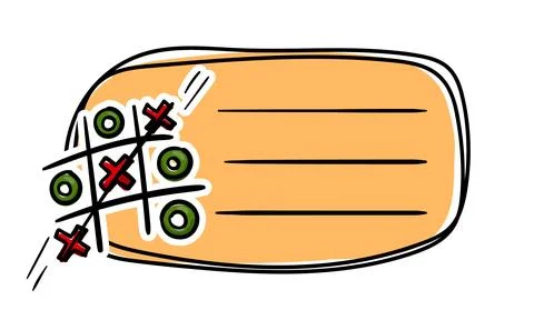 School sticker with tic tac toe, space for text Stock Illustration