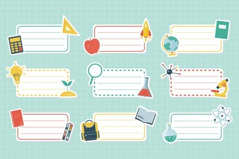 School stickers Stock Illustration