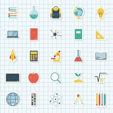 School stickers Stock Illustration