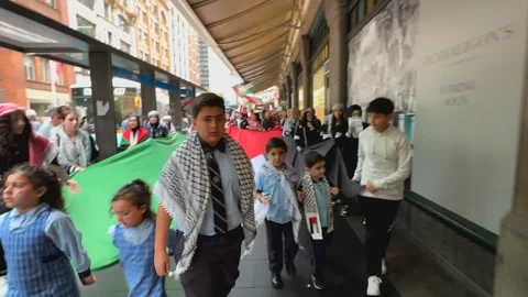 School Strike for Palestine Stock Footage 256288878