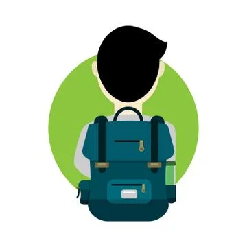 School Student Bag Cartoon Graphic Illustration Design Stock Illustration
