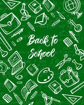 School student notebook, book, pencil. Education Stock Illustration